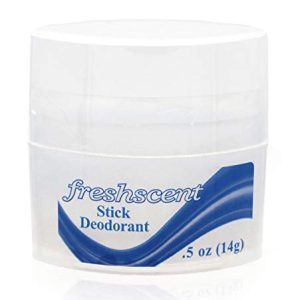 (144 Pack) Freshscent 0.5 oz. Stick Deodorant, Travel Size, Alcohol Free, light fragrance, bulk packed and perfect for donations.