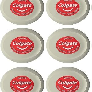 Colgate Waxed Dental Floss for Improved Mouth Health Small Travel Size 3 Yards (2.7 Meters) - Pack of 6